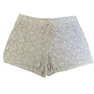 Gray Drawstring Shorts with Pink and White Speckles Size XL